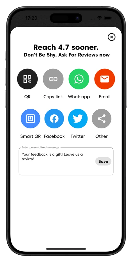 Get a link for Google reviews