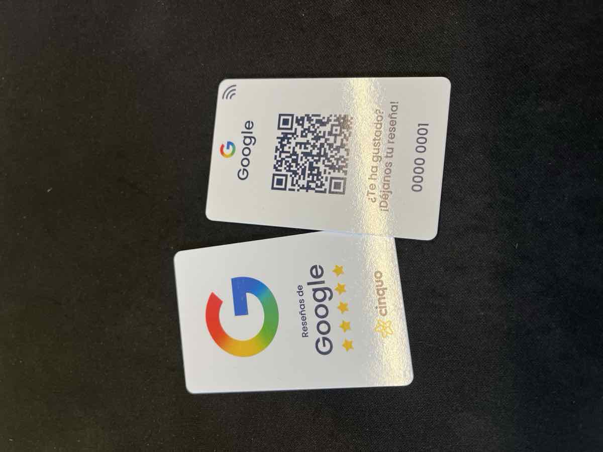 Carte NFC à la marque Cinquo, recto et verso