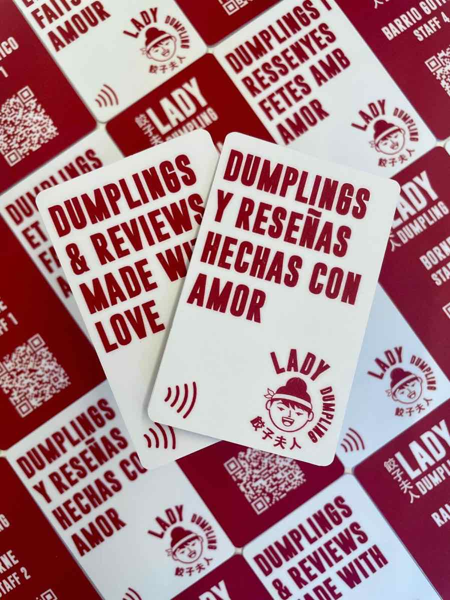 Carte NFC personnalisée pour Lady Dumpling, recto et verso
